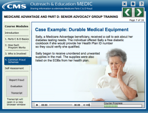 screenshot of elearning course