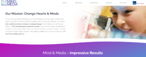 Screenshot from Mind & Media's redesigned website